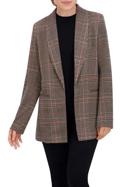 Ookie & Lala Plaid Shawl Collar Blazer In Multi