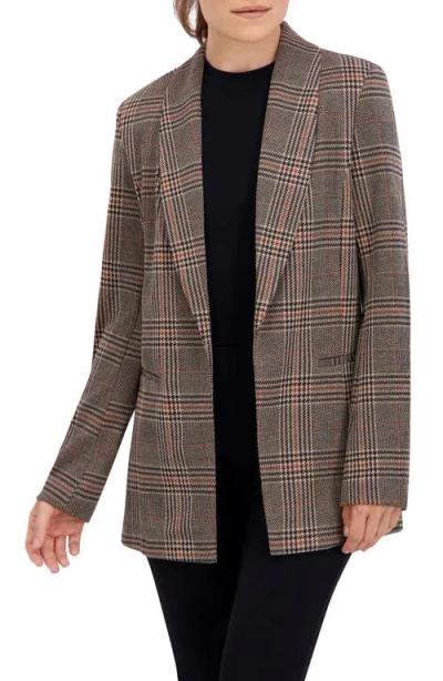 Ookie & Lala Plaid Shawl Collar Blazer In Multi