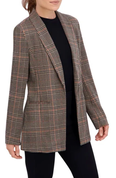 Ookie & Lala Plaid Shawl Collar Blazer In Multi