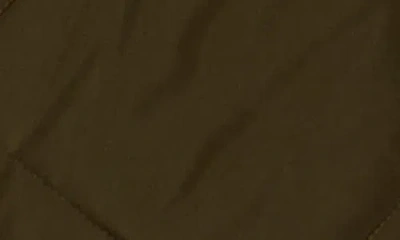 Elodie Corduroy Trim Diamond Quilted Jacket In Green