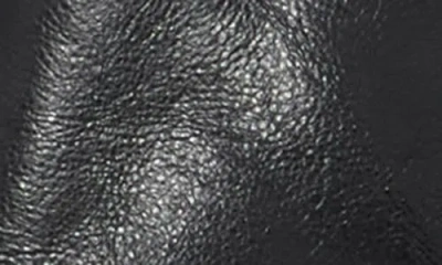 Elodie Faux Shearling Collar Faux Leather Crop Jacket In Black