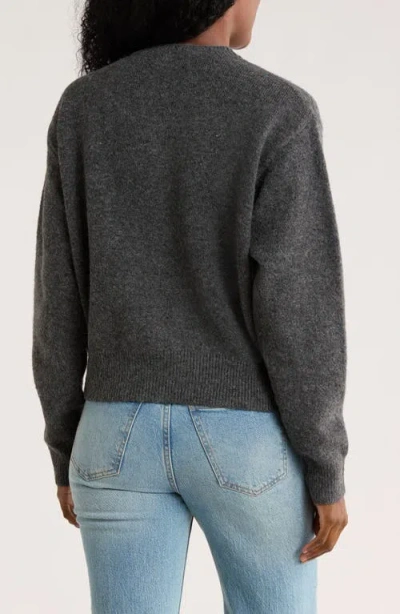 Elodie Bow Button Cardigan In Gray