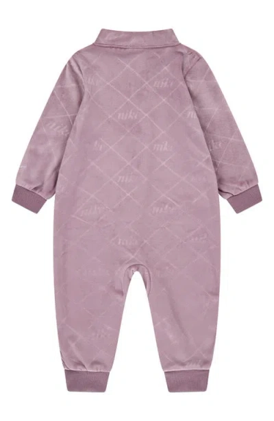 Nike Baby Girls Velour Monogram Coverall In Purple