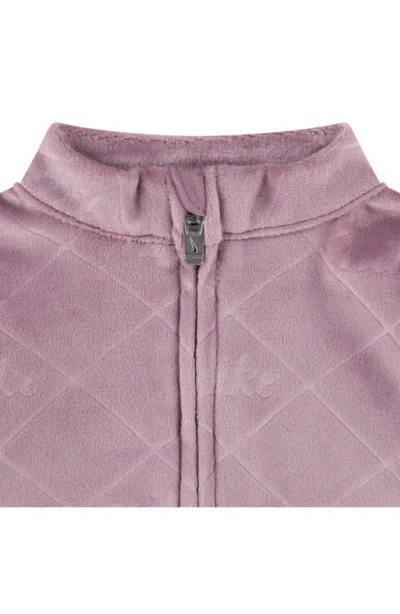 Nike Baby Girls Velour Monogram Coverall In Purple