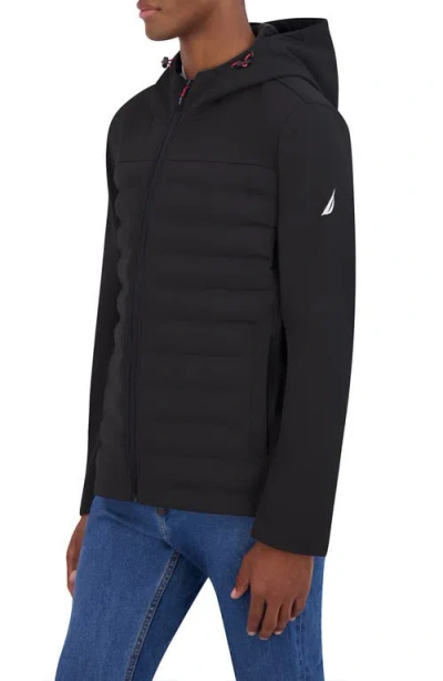 Nautica Hybrid Tech Shell Jacket In Black