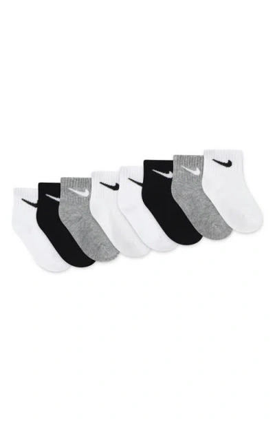 Nike Kids' 8-pack Quarter Crew Socks In Multi