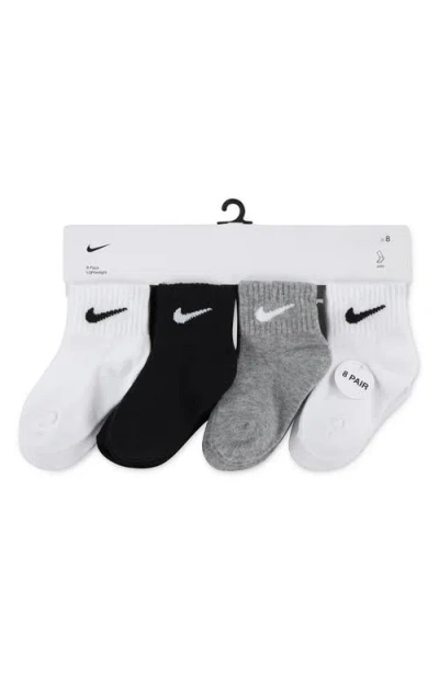 Nike Kids' 8-pack Quarter Crew Socks In Multi
