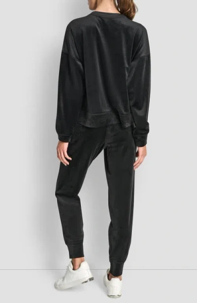 Dkny Rhinestone Logo Sweatshirt In Black