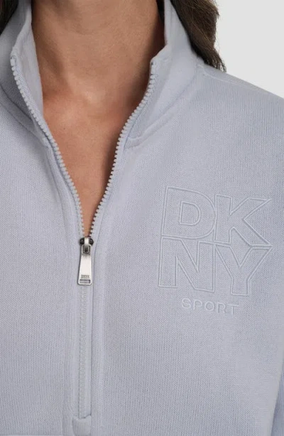 Dkny Women's Half-zip Long-sleeve Sweater In Gray