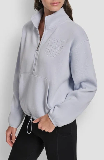 Dkny Women's Half-zip Long-sleeve Sweater In Gray