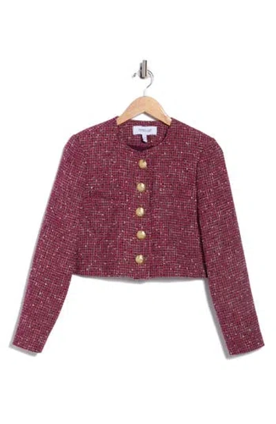 Derek Lam 10 Crosby Juliette Tweed Jacket In Burgundy