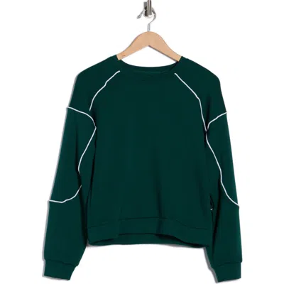 Jessica Simpson Softsculpt Contrast Piped Sweatshirt In Green