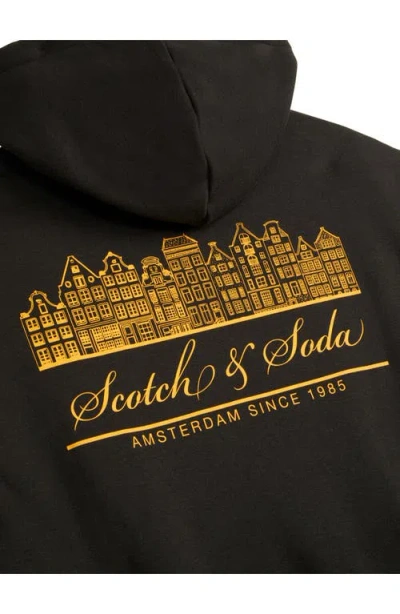Scotch & Soda Relaxed Fit Graphic Fleece Hoodie In Multi