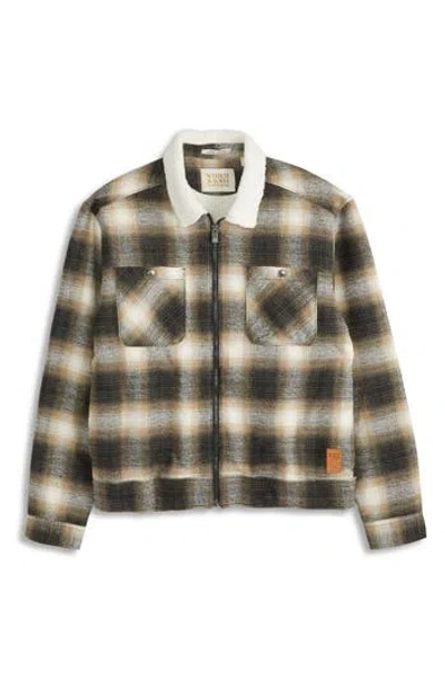 Scotch & Soda Textured Flannel Jacket In Multi