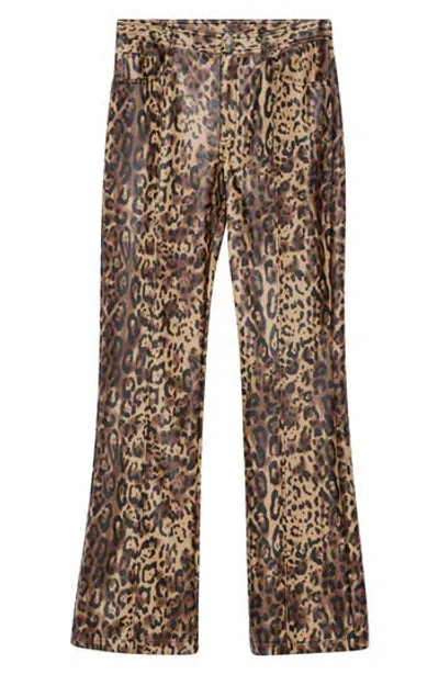 Cinq À Sept Leopard Faux Leather Pants In Animal Print