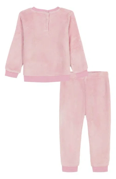 Juicy Couture Faux Shearling Pullover & Joggers Set In Pink
