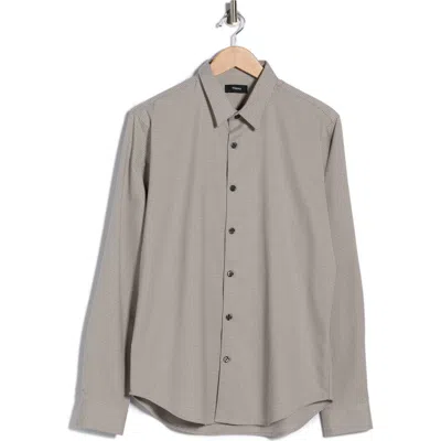 Theory Rammy Button-up Shirt In Gray