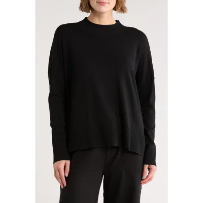 Splendid Jette Mock Neck Sweater In Black