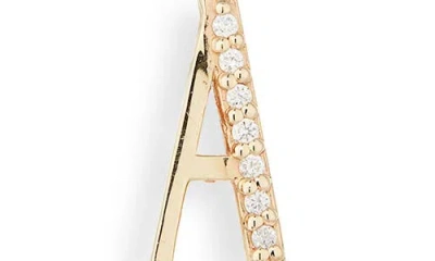 Lana 14k Gold Diamond Initial Single Stud Earring In Gold