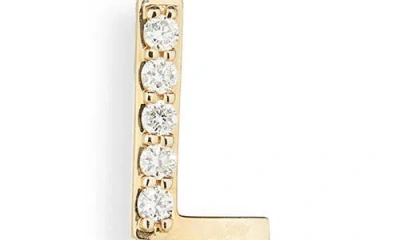Lana 14k Gold Diamond Initial Single Stud Earring In Gold