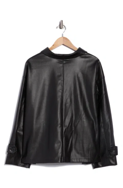 Max Studio Faux Leather Jacket In Black