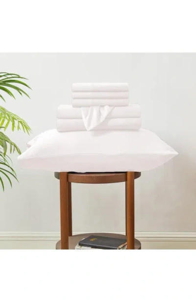 Modern Threads Solid Satin Deep Pocket 6-piece Sheet Set In White