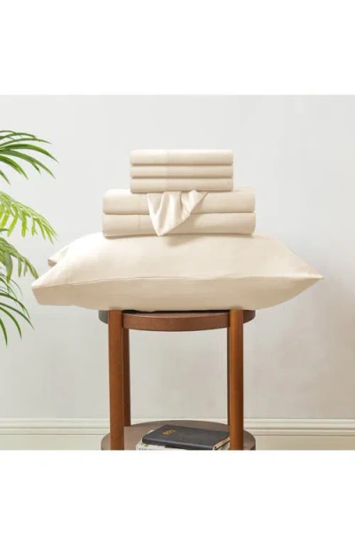 Modern Threads Solid Satin Deep Pocket 6-piece Sheet Set In Neutral