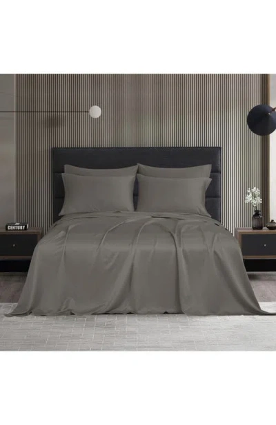 Modern Threads Solid Satin Deep Pocket 6-piece Sheet Set In Gray