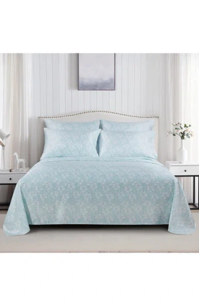 Modern Threads Solid Satin Deep Pocket 6-piece Sheet Set In Blue