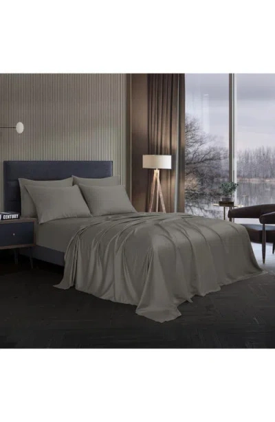 Modern Threads Solid Satin Deep Pocket 6-piece Sheet Set In Gray