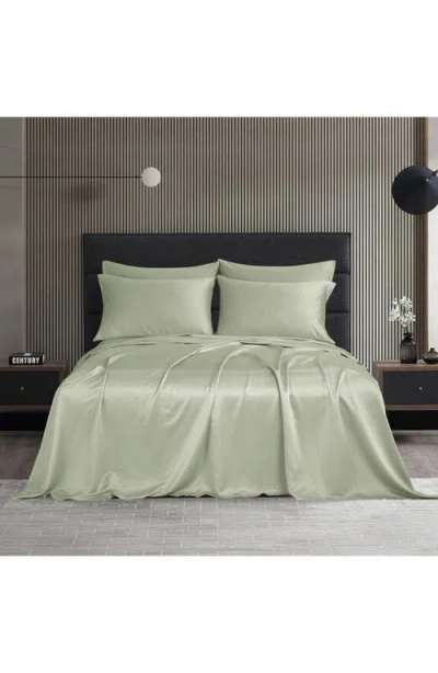 Modern Threads Solid Satin Deep Pocket 6-piece Sheet Set In Green