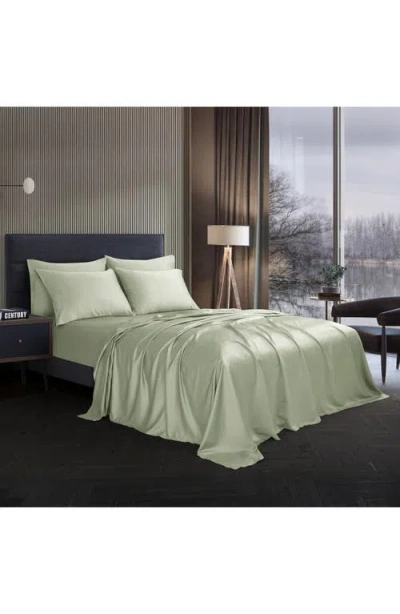 Modern Threads Solid Satin Deep Pocket 6-piece Sheet Set In Green
