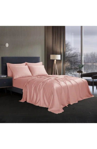 Modern Threads Solid Satin Deep Pocket 6-piece Sheet Set In Pink