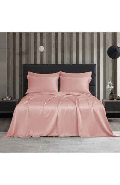Modern Threads Solid Satin Deep Pocket 6-piece Sheet Set In Pink