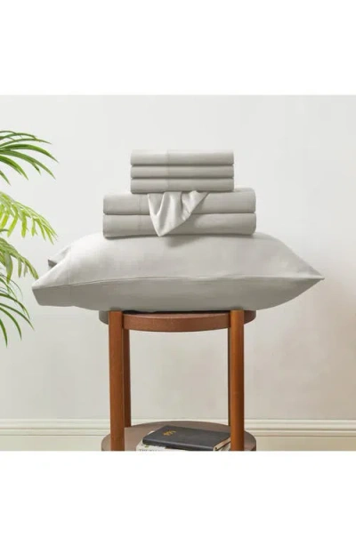 Modern Threads Solid Satin Deep Pocket 6-piece Sheet Set In Gray