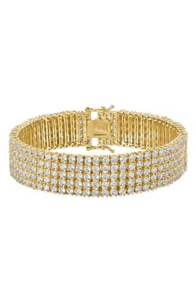 Fzn Cubic Zirconia Stacked Tennis Bracelet In Gold