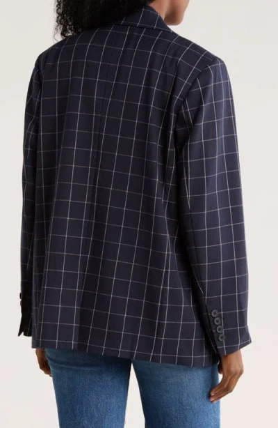 French Connection Windowpane Double Breasted Blazer In Multi