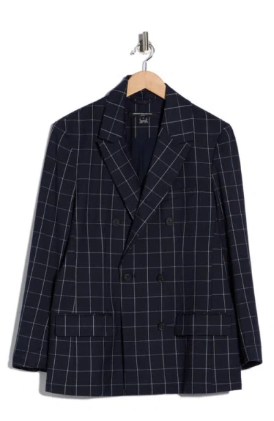 French Connection Windowpane Double Breasted Blazer In Multi