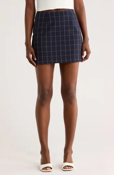 French Connection Windowpane Skirt In Multi