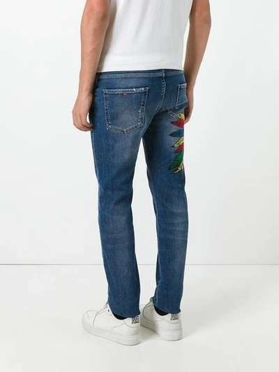Shop Philipp Plein 'twisted Bear' Straight-leg Jeans
