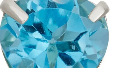 Fzn 10k White Gold Semiprecious Stone Heart Stud Earrings