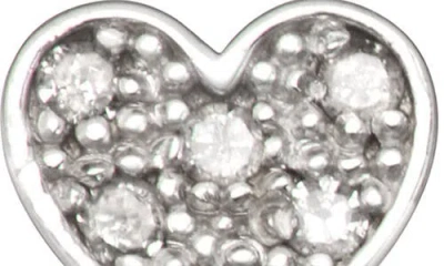 Fzn Kids' Diamond Heart Stud Earrings In Gold