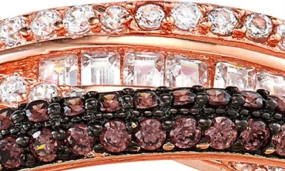 Fzn Two-tone Cubic Zirconia Multiband Ring In Pink