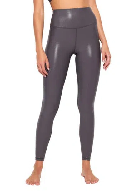 Spiritual Gangster Lotus High Gloss 7/8 Leggings In Gray