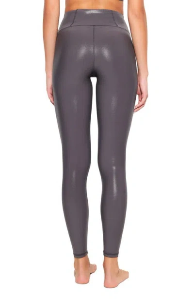 Spiritual Gangster Lotus High Gloss 7/8 Leggings In Gray