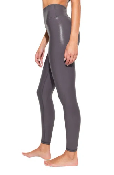 Spiritual Gangster Lotus High Gloss 7/8 Leggings In Gray