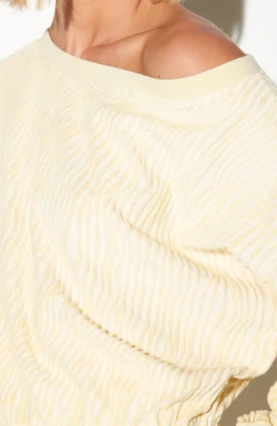 Spiritual Gangster Bella Long Sleeve One-shoulder Dress In Neutral