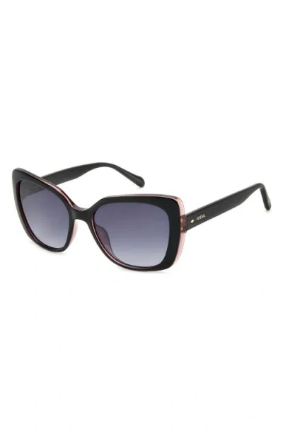 Fossil 55mm Rectangular Sunglasses In Black
