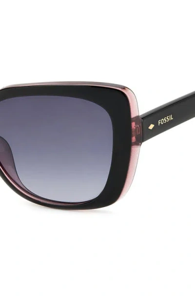 Fossil 55mm Rectangular Sunglasses In Black