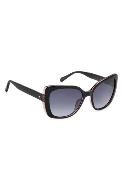 Fossil 55mm Rectangular Sunglasses In Black